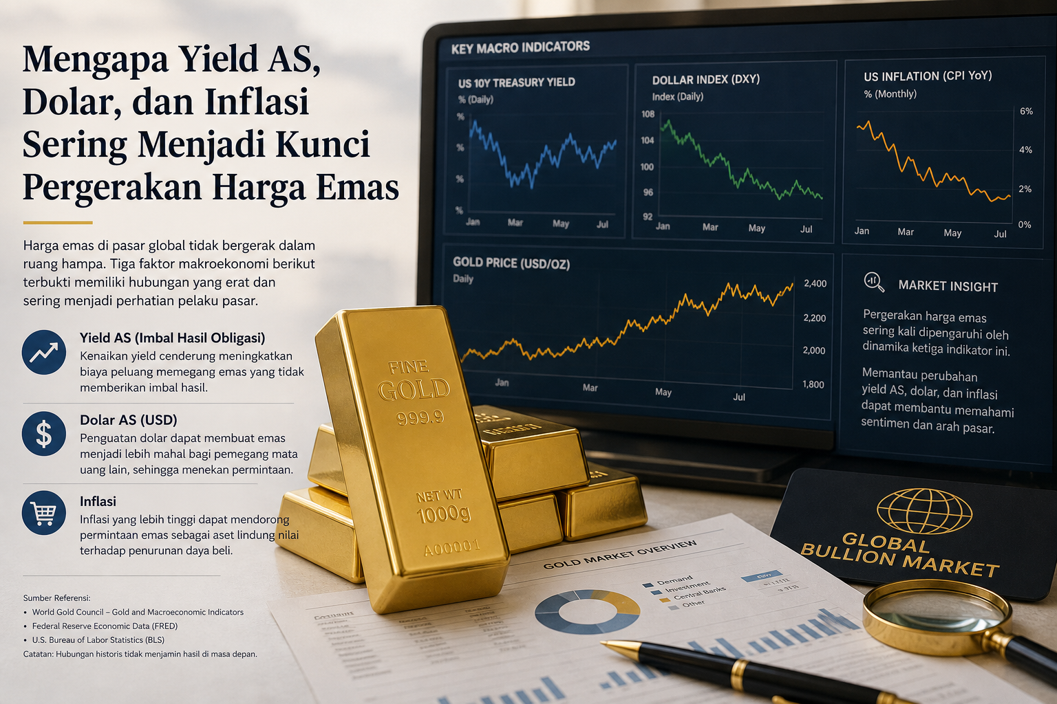 Why U.S. Yields, the Dollar, and Inflation Often Drive Gold Prices
