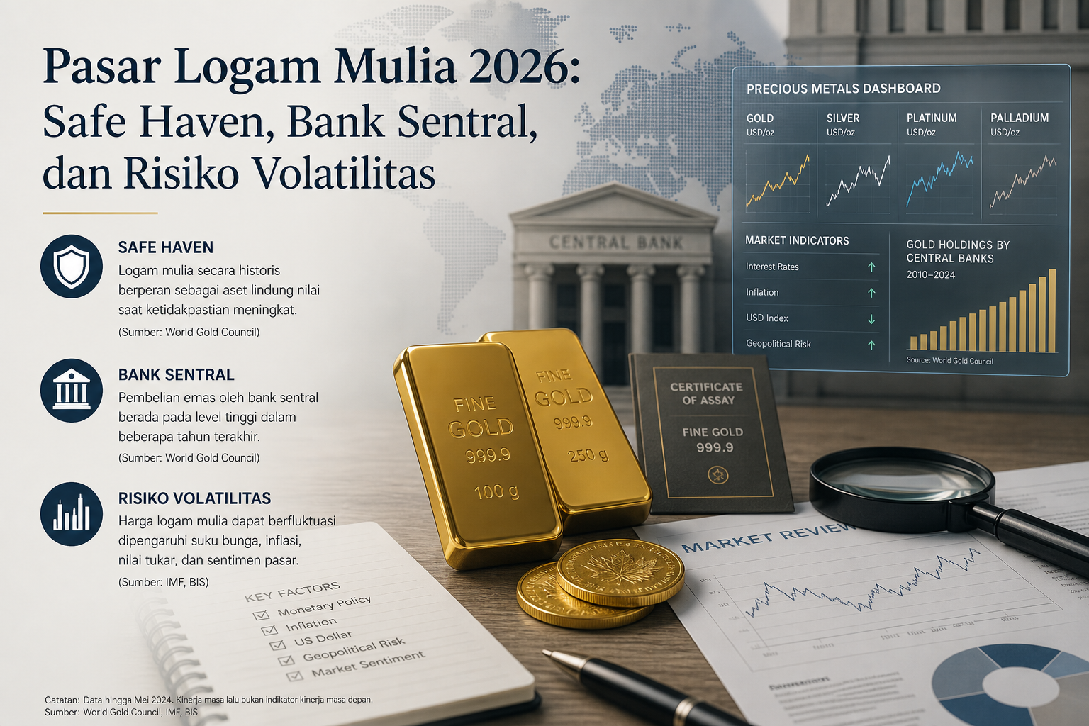 Precious Metals Market 2026: Safe Haven Demand, Central Banks, and Volatility Risk